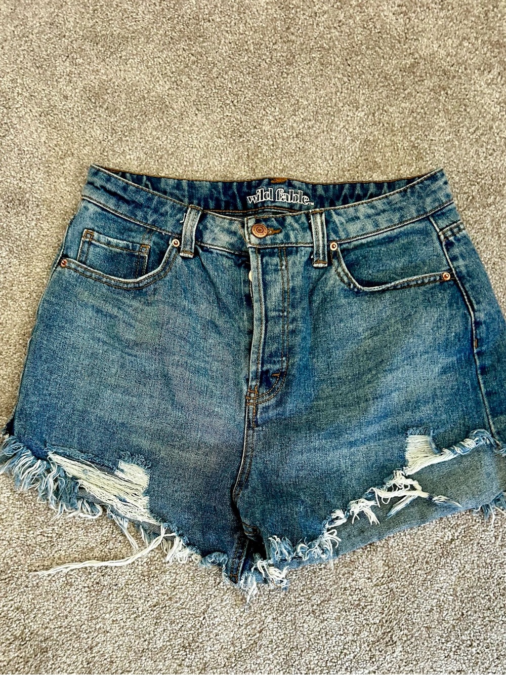 wild fable Blue Distressed Denim Cutoff Shorts